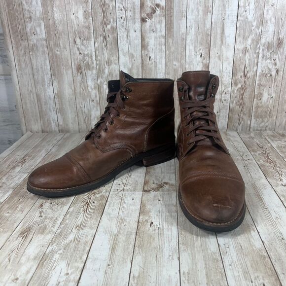 Thursday Boots captain Brown Leather Cap Toe Lace-up Classic Size 12 - Picture 5 of 9